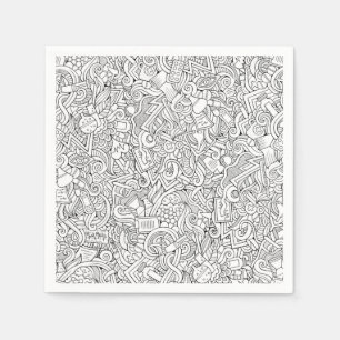 Medical B&W Pattern Napkin