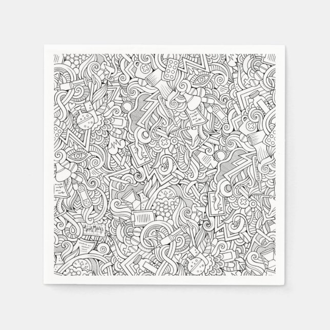 Medical B&W Pattern Napkin (Front)