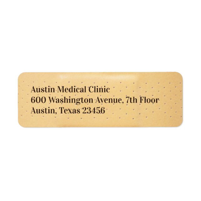 Medical Bandage Return Address Labels (Front)