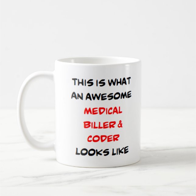 medical biller & coder, awesome coffee mug (Left)