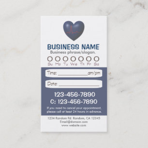 Medical blue heart appointment cards