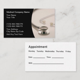 Medical Business Appointment Reminder Cards