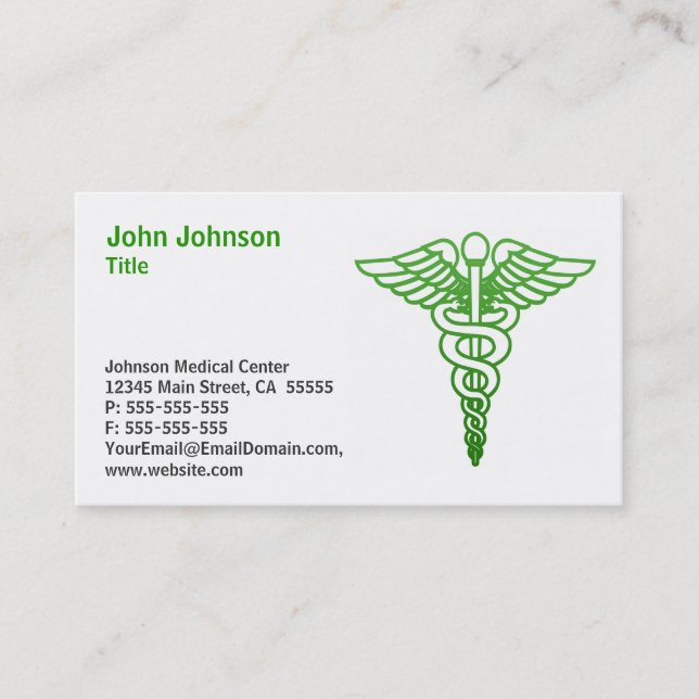 Medical Business Card Green (Front)
