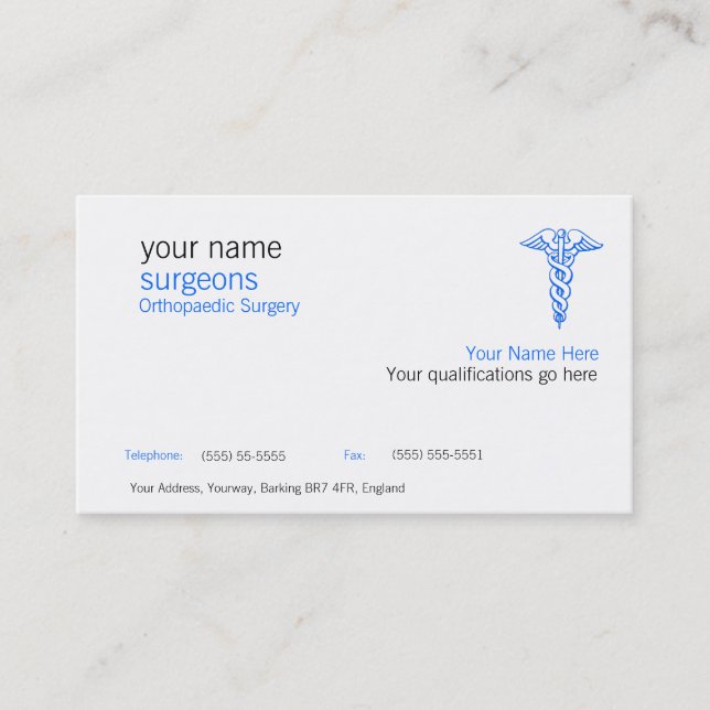 Medical Business Card - Simple Two Sided (Front)