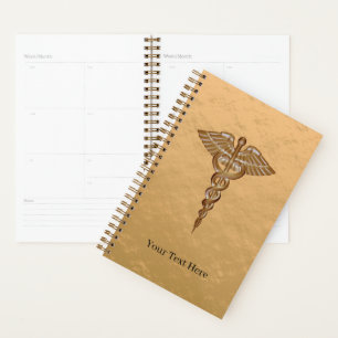 Medical Caduceus Gold Planner