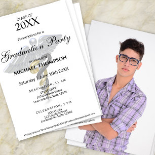 Medical Caduceus Graduation Party   Photo Invitation