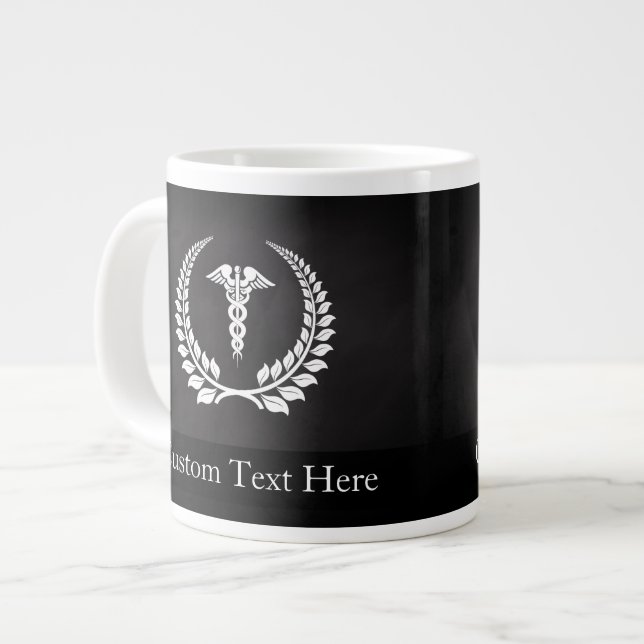 Medical Caduceus Laurel Large Coffee Mug (Front Left)