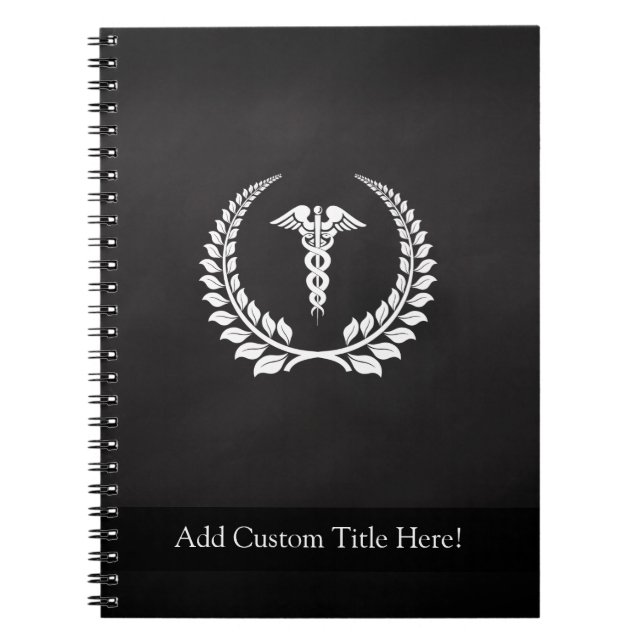 Medical Caduceus Laurel Notebook (Front)