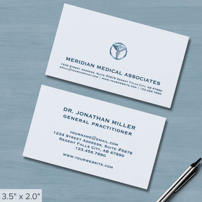 Medical Caduceus Logo Business Card (Creator Uploaded)