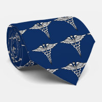 Medical Caduceus Patterned Navy