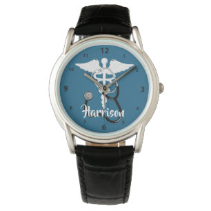 Medical Caduceus Staff Symbol Personalised Watch