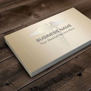 Medical Caduceus Symbol Classy Gold Professional Business Card