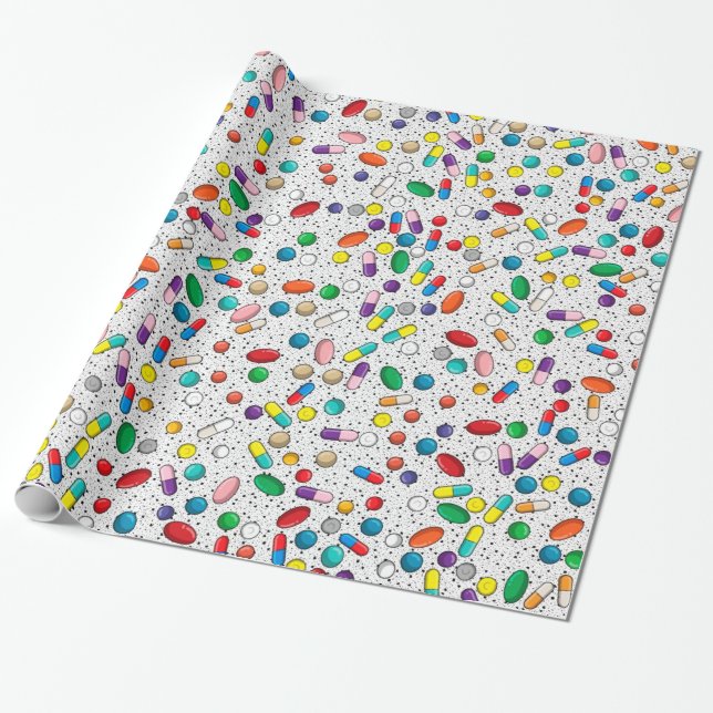 Medical Capsule Gift Wrap (Unrolled)