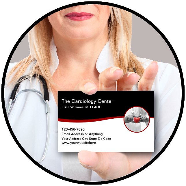 Medical Cardiology Theme Business Cards (Creator Uploaded)