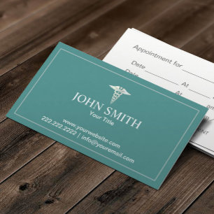 Medical Care Appointment Plain Teal Card