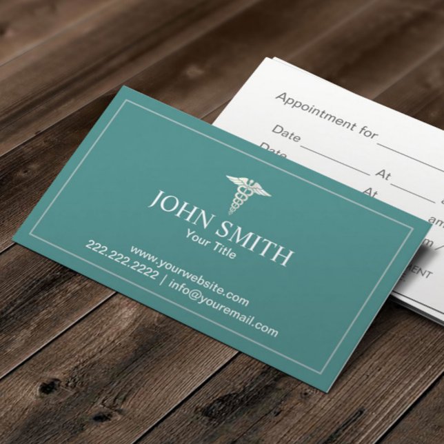 Medical Care Appointment Plain Teal Card (Creator Uploaded)