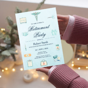 Medical Care Frame Retirement Party Invitation