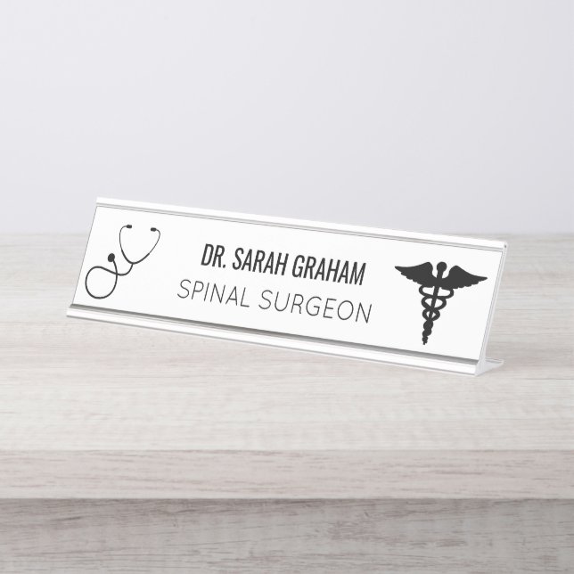 Medical career Name Plaque Nursing Doctor Medical Desk Name Plate (Front)