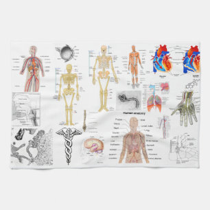Medical Charts full colour Tea Towel