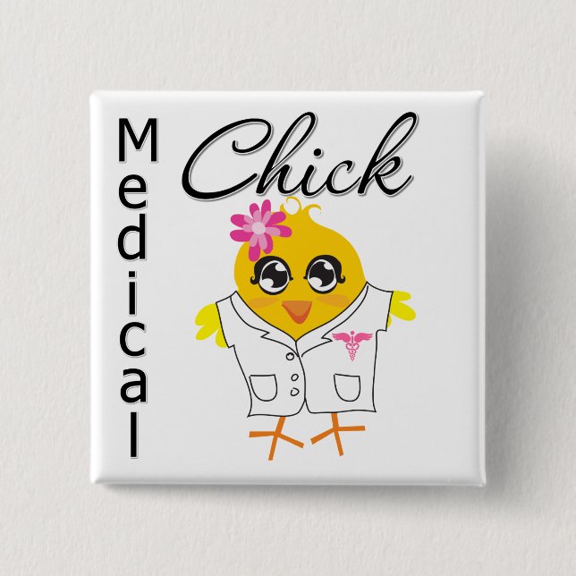 Medical Chick Occupation 15 Cm Square Badge (Front)