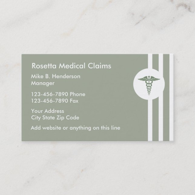 Medical Claims Businesscards Business Card (Front)