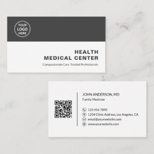 Medical Clinic Doctor Gray Professional Business Card