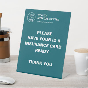 Medical Clinic Healthcare Teal Logo Insurance Pedestal Sign