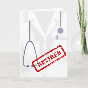 Medical Coat Jacket Retired Custom Card