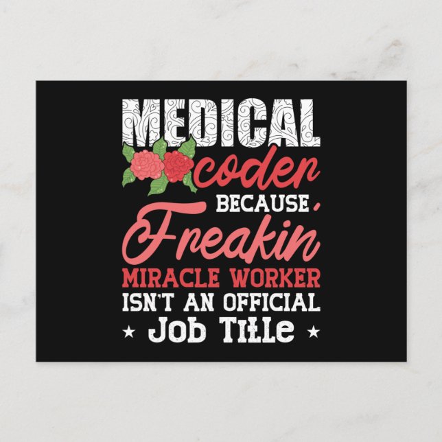 Medical Coder Because Freakin Assistant ICD Coding Postcard (Front)