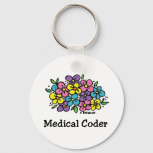 Medical Coder Blooms1 Key Ring