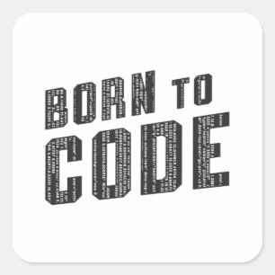 Medical Coder Born To Code Coding ICD Programmer Square Sticker