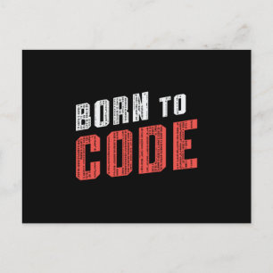 Medical Coder Born To Code ICD Coding Programmer Postcard