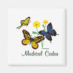Medical Coder Butterflies Magnet