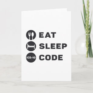 Medical Coder Eat Sleep Code ICD Coding Programmer Card