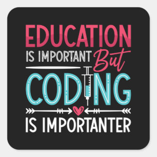 Medical Coder Education Is Important ICD Coding Square Sticker
