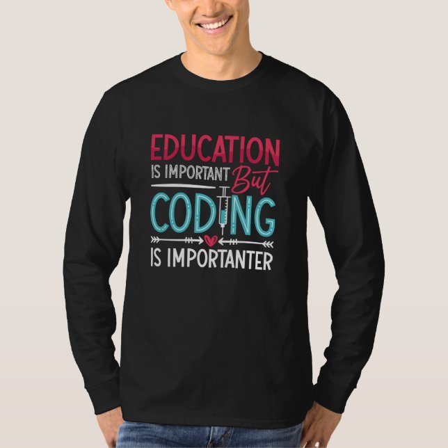 Medical Coder Education Is Important ICD Coding T-Shirt (Front)