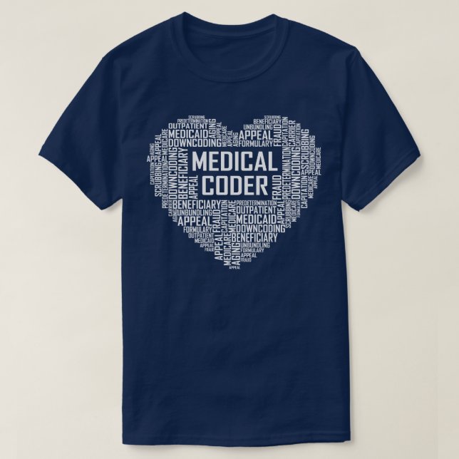 Medical Coder Heart T-Shirt (Design Front)