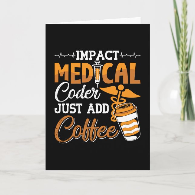 Medical Coder Just Add Coffee Coding Programmer Card (Front)