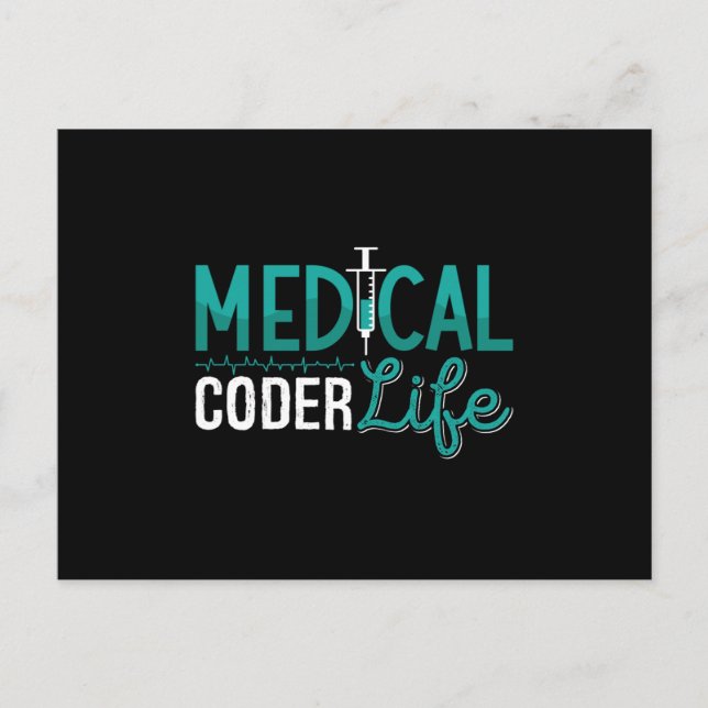 Medical Coder Life Assistant ICD Coding Programmer Postcard (Front)