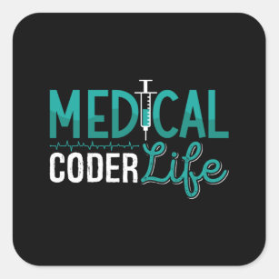 Medical Coder Life Assistant ICD Coding Programmer Square Sticker