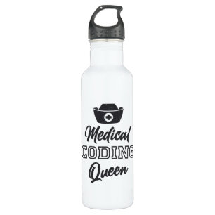 Medical Coder Queen Coding ICD Programmer Gift 710 Ml Water Bottle