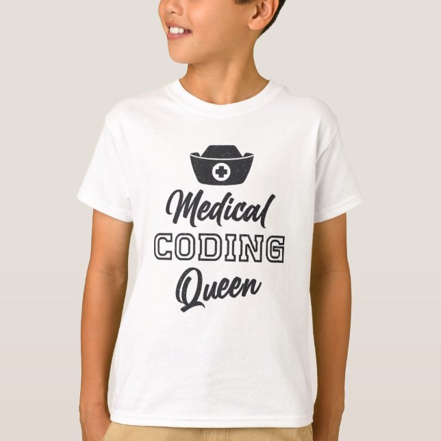 Medical Coder Queen Coding ICD Programmer Gift T-Shirt (Front)
