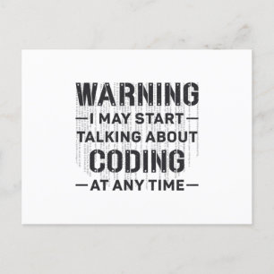Medical Coder Warning I May Start Coding Gift Postcard