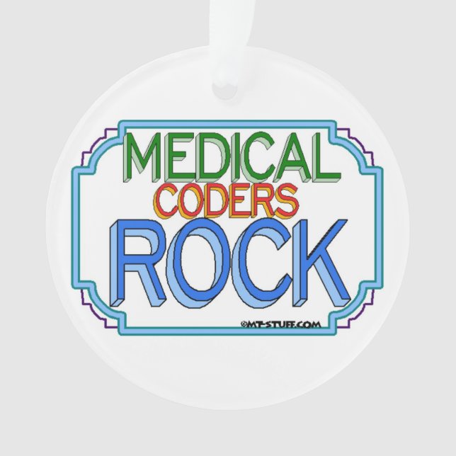 Medical Coders Rock Ornament (Front)