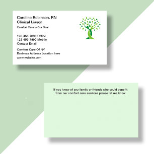Medical Comfort Care Specialist Business Cards