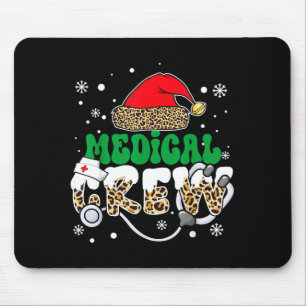 Medical Crew Nurse Leopard Santa Hat Stethoscope C Mouse Pad