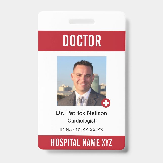 Medical Cross Hospital Staff Photo ID Badge (Front)