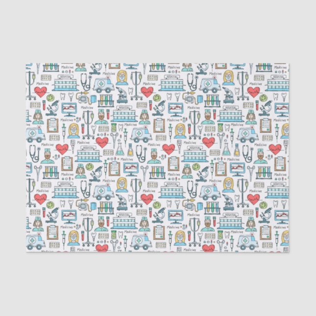 Medical Design Pattern Tissue Paper (Front)