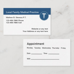 Medical Doctor Appointment Business Cards