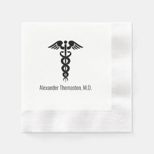 Medical Doctor Caduceus Professional Name Napkin